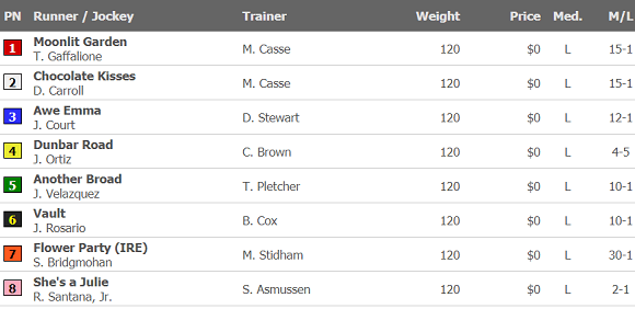 2020 Shawnee Stakes Odds